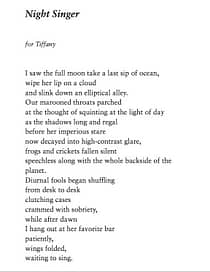 Night Singer Poem
